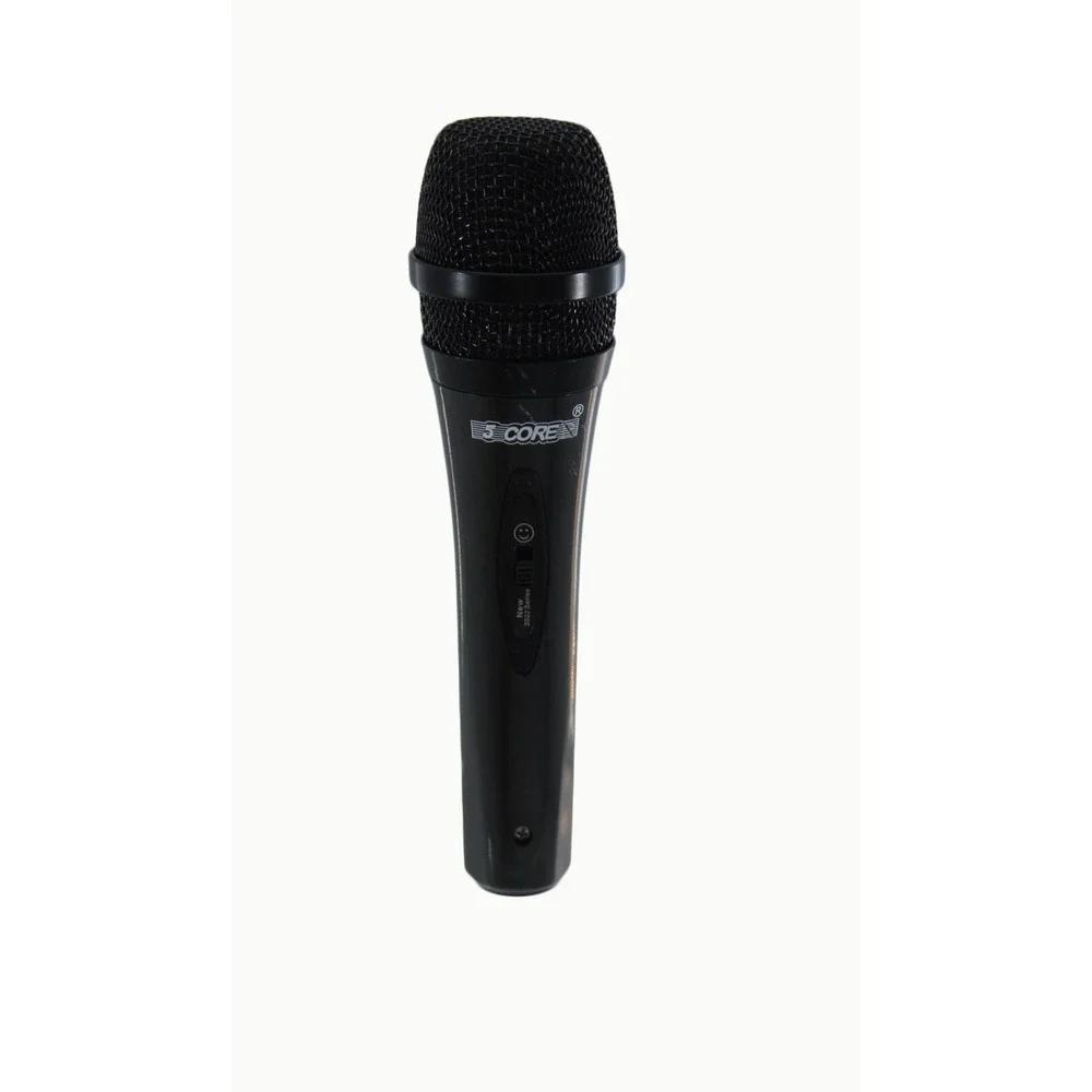 5 Core PM 286 Dynamic Microphone Handheld Wired Mic w/ XLR Cable and Clip Black